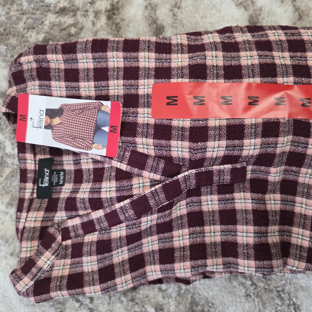 Felina Plaid Blouse in Pink and Purple